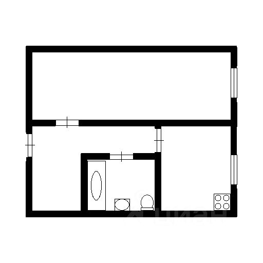 Планировка этой квартиры по данным Циан