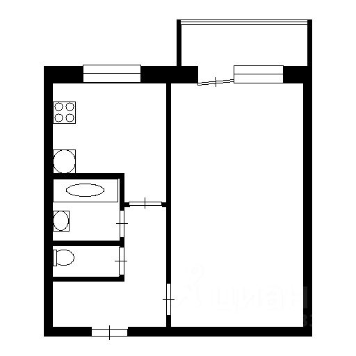 Планировка этой квартиры по данным Циан