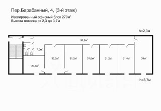 офис 31 м², этаж 3