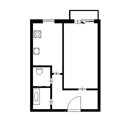 Планировка этой квартиры по данным Циан