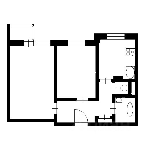 Планировка этой квартиры по данным Циан
