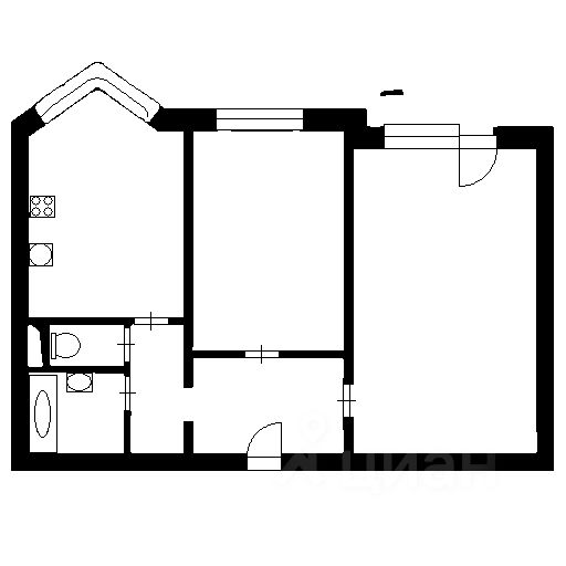 Планировка этой квартиры по данным Циан