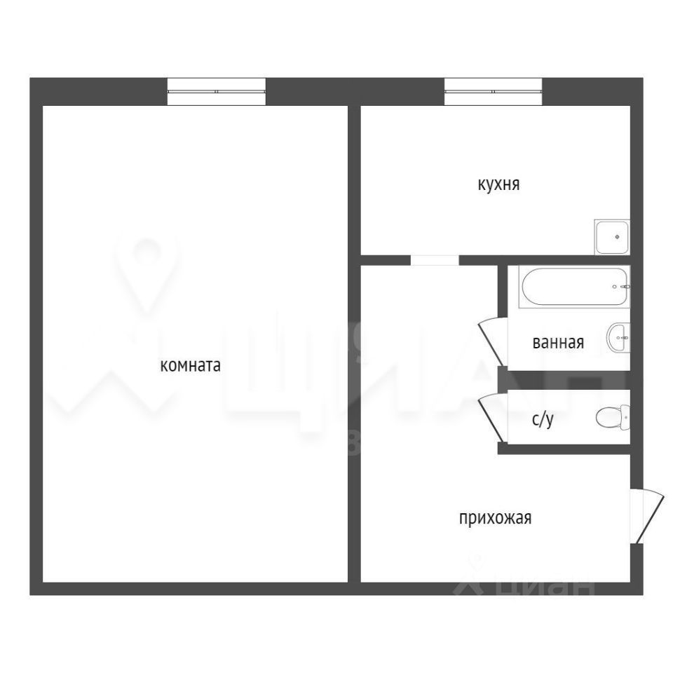 Планировка этой квартиры по данным Циан