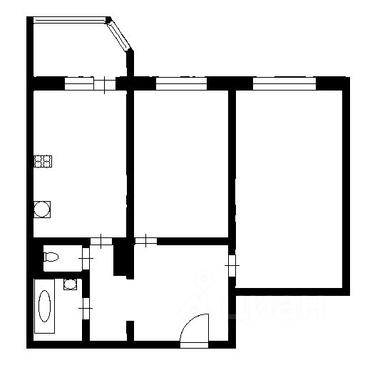 Планировка этой квартиры по данным Циан