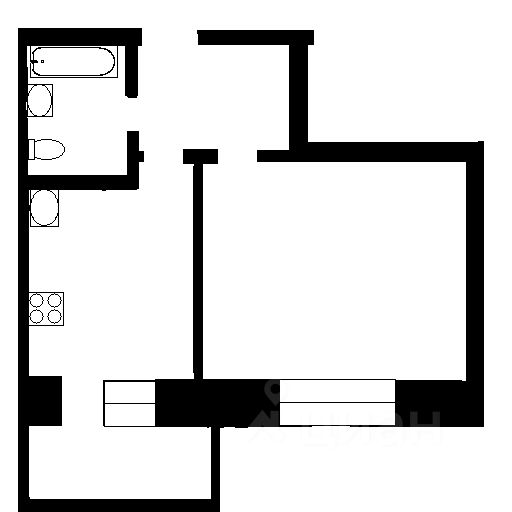 Планировка этой квартиры по данным Циан