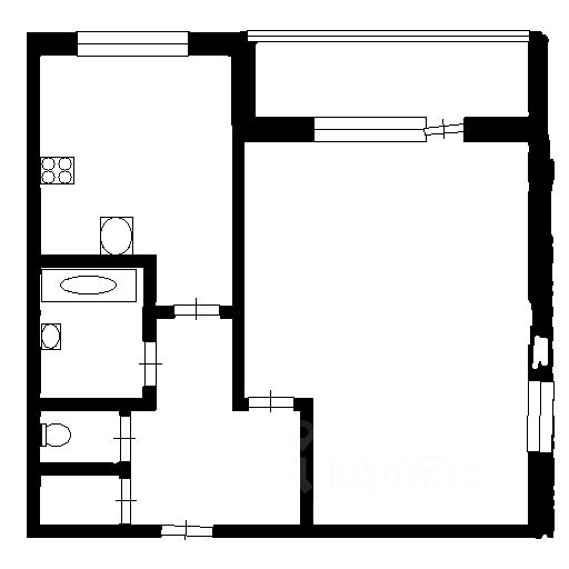 Планировка этой квартиры по данным Циан