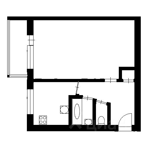 Планировка этой квартиры по данным Циан