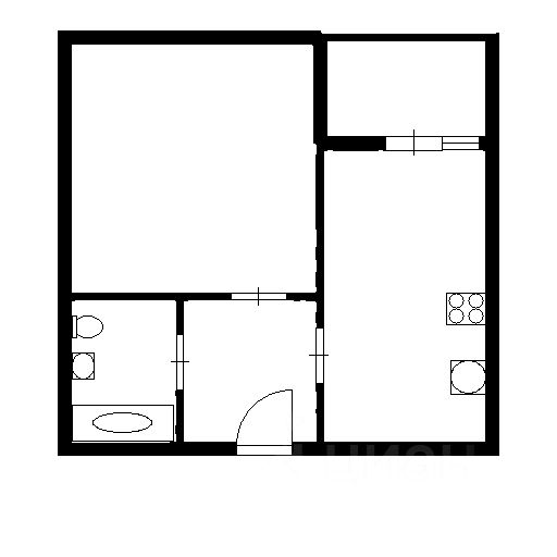 Планировка этой квартиры по данным Циан