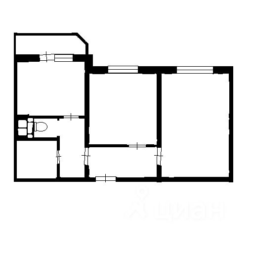 Планировка этой квартиры по данным Циан