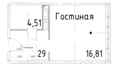 апарт.-студия, 28 м², этаж 4