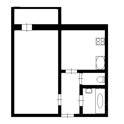 Планировка этой квартиры по данным Циан