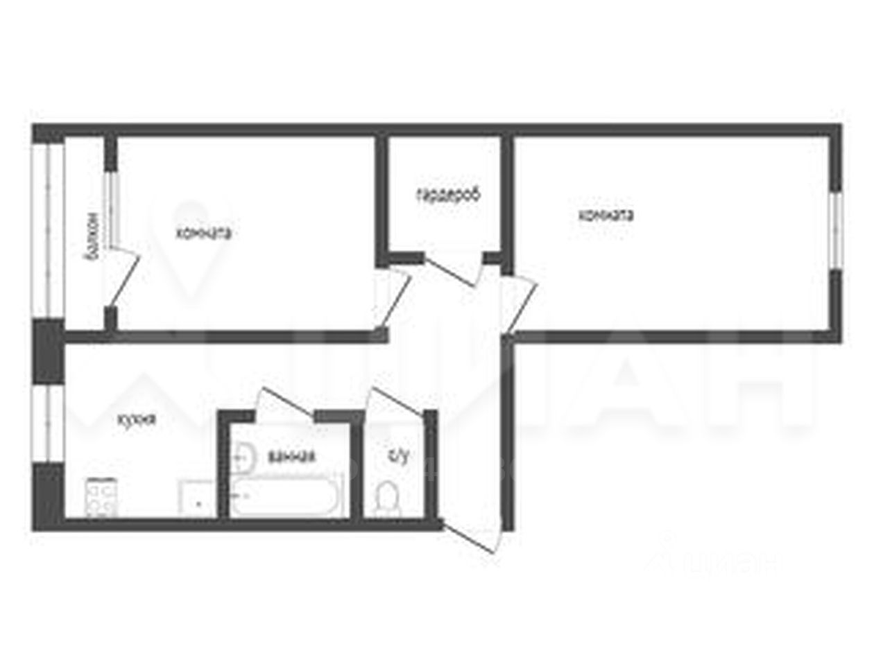 Планировка этой квартиры по данным Циан