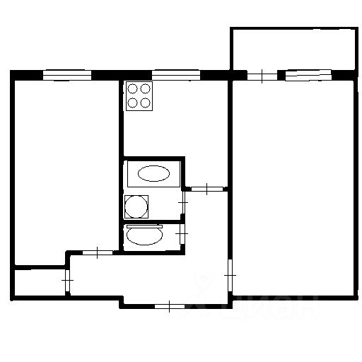 Планировка этой квартиры по данным Циан