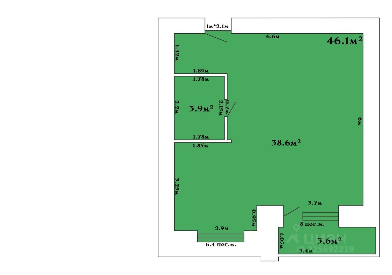 Продаю однокомнатную квартиру 46,1м² ул. Свердлова, 17, Новокуйбышевск,  Самарская область - база ЦИАН, объявление 225692219