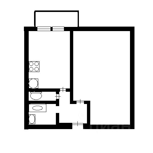 Планировка этой квартиры по данным Циан