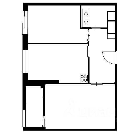 Планировка этой квартиры по данным Циан