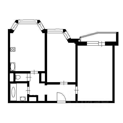Планировка этой квартиры по данным Циан