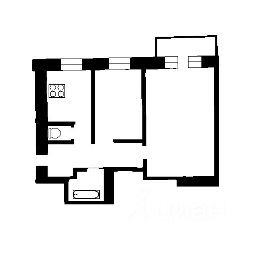 Планировка этой квартиры по данным Циан