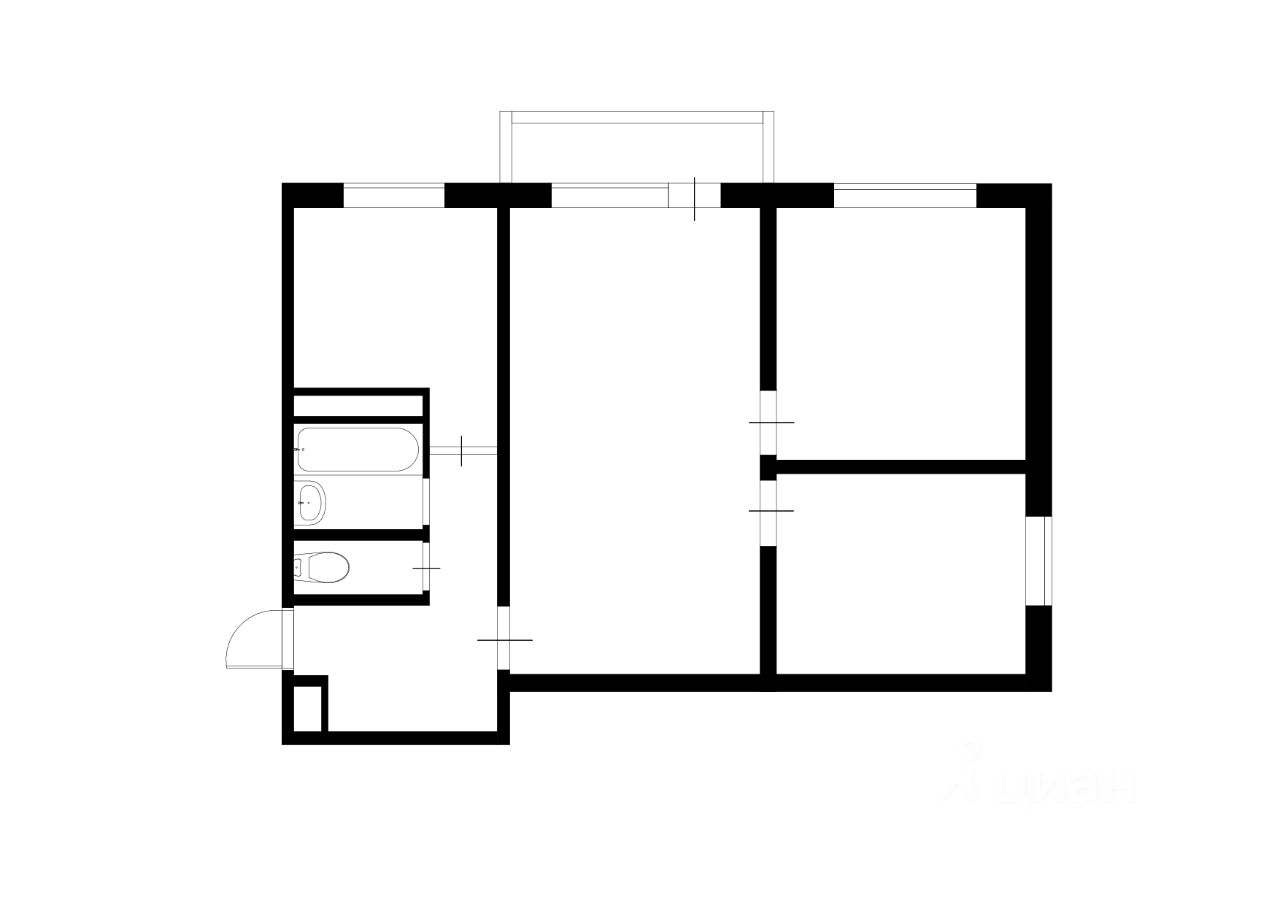 Планировка этой квартиры по данным Циан