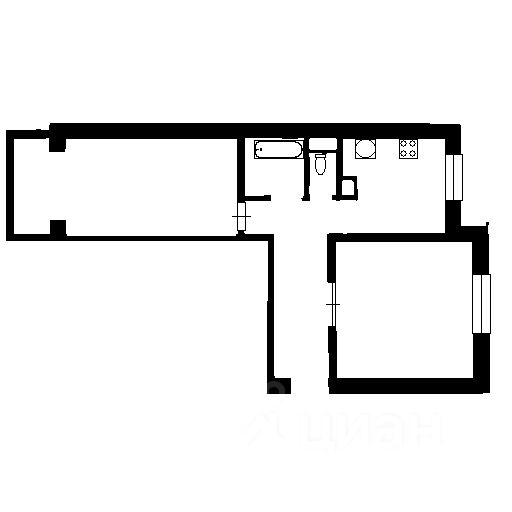 Планировка этой квартиры по данным Циан