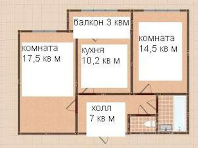 3-комн. апарт., 60 м², 10/27 этаж