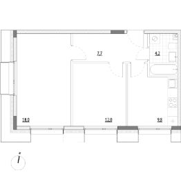 2-комн.апарт., 52 м², этаж 2