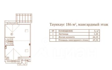 3-этаж. таунхаус 186 м²