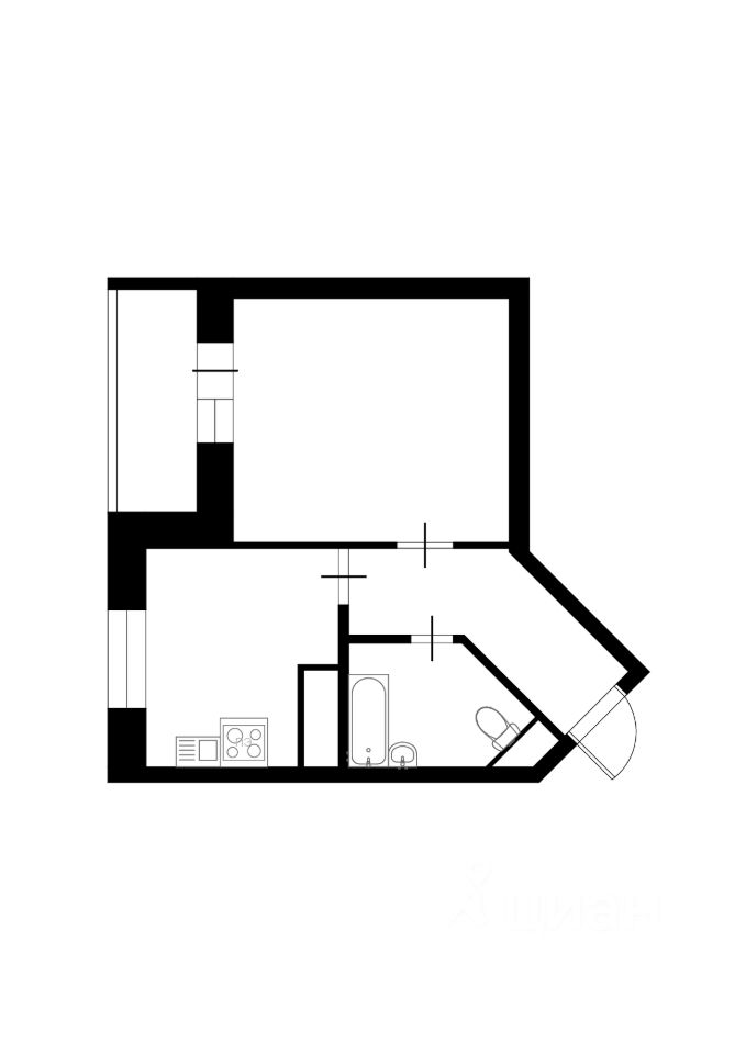 Планировка этой квартиры по данным Циан