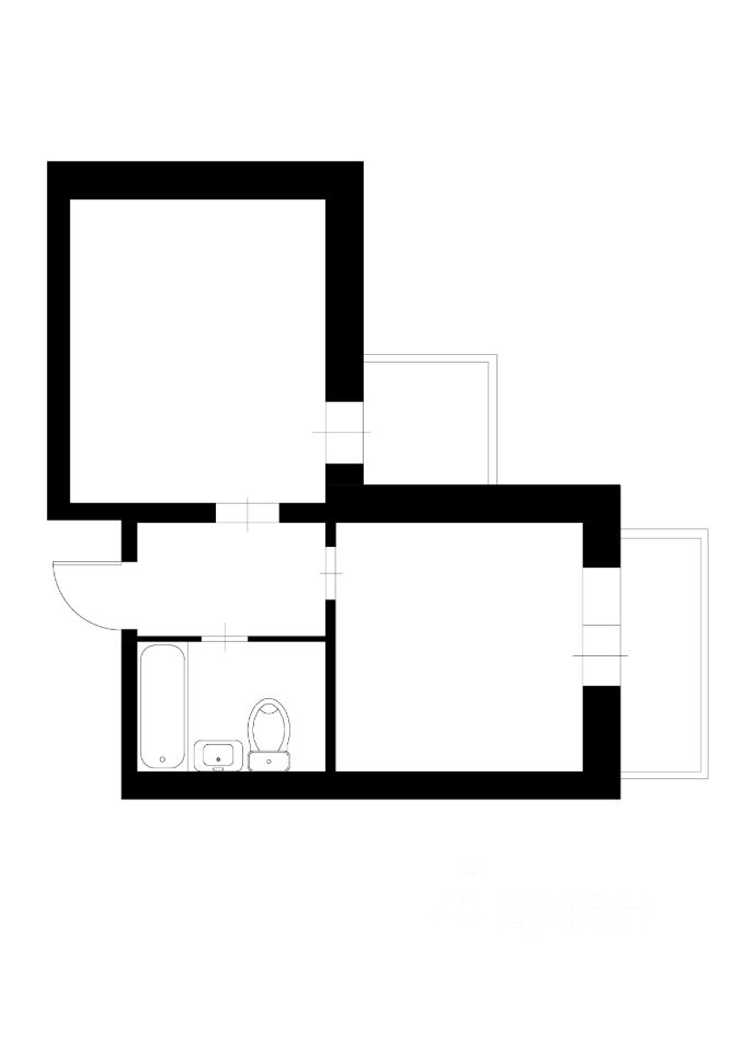 Планировка этой квартиры по данным Циан