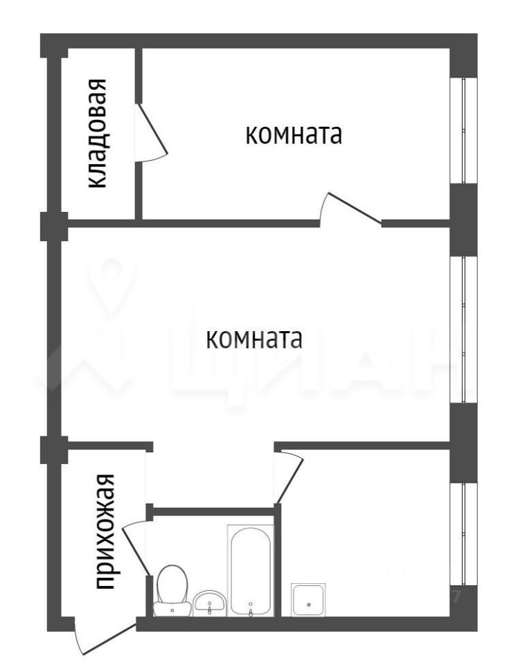 Планировка этой квартиры по данным Циан