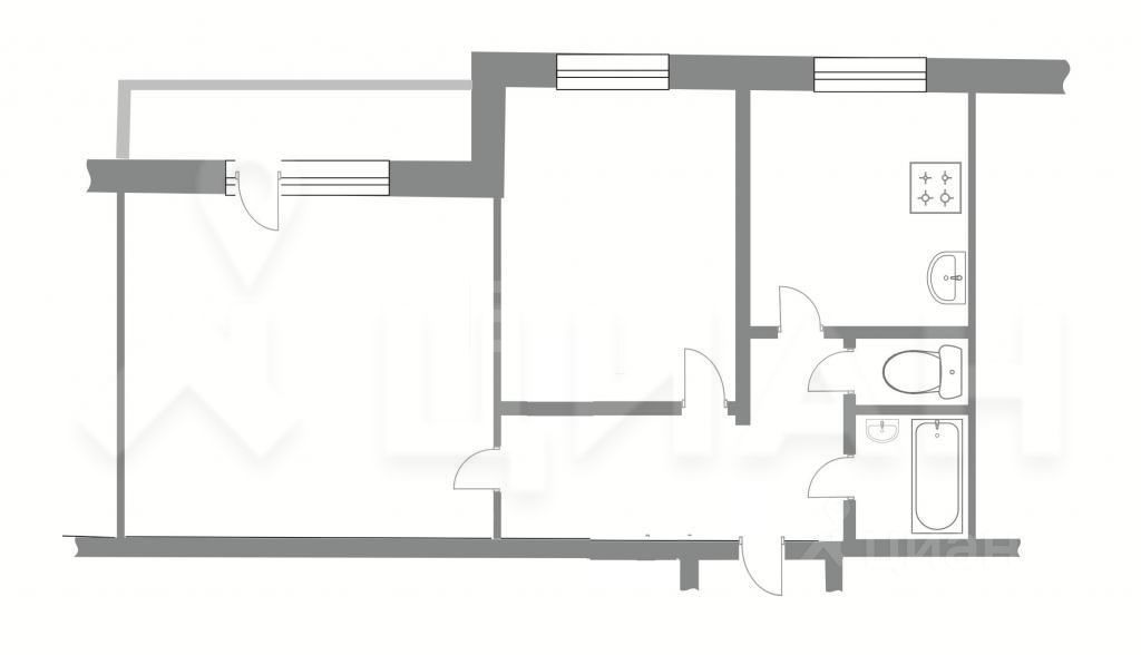 Планировка этой квартиры по данным Циан