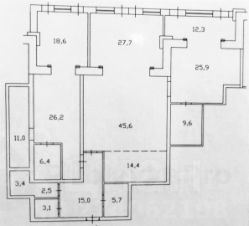 3-комн.кв., 227 м², этаж 1