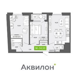2-комн.кв., 55 м², этаж 14