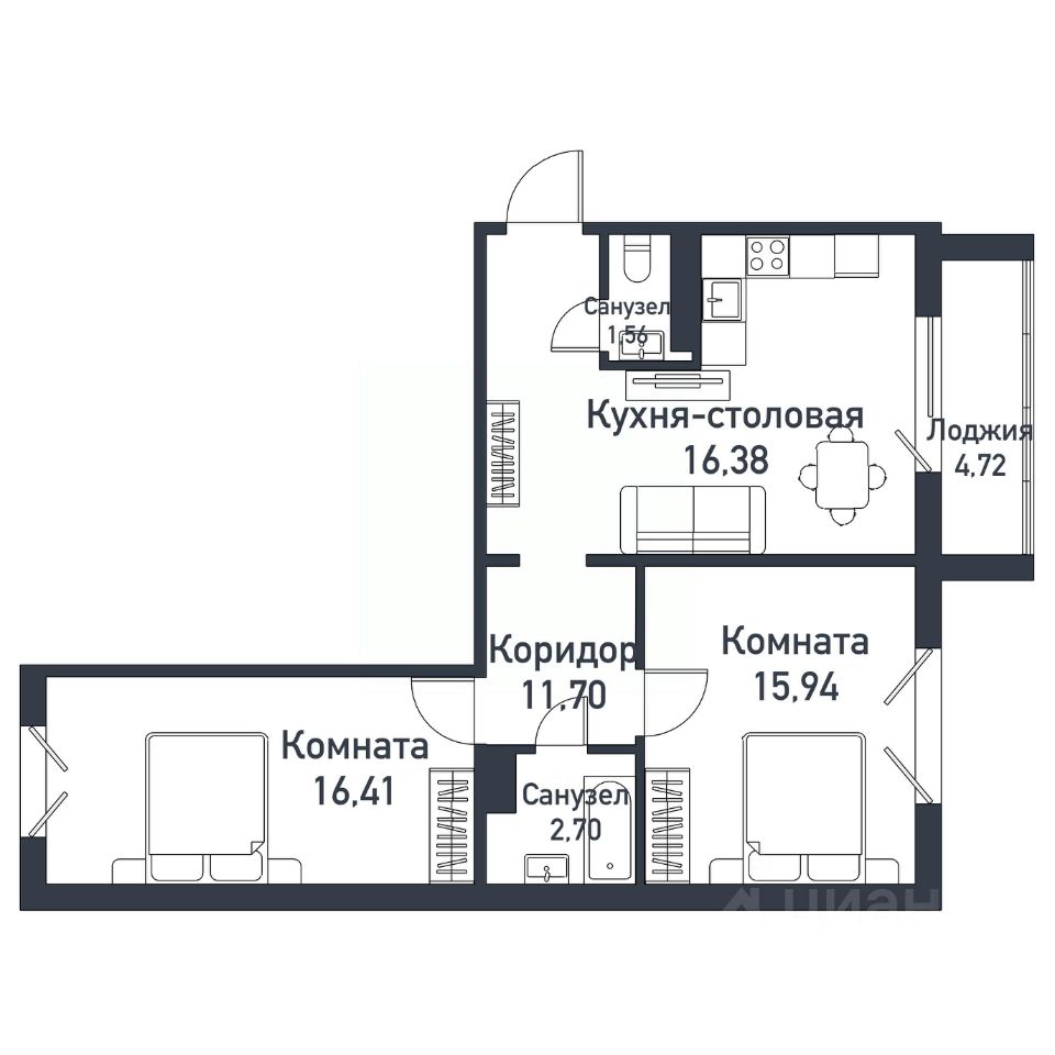 Купить 2-комнатную квартиру от застройщика СЗ Парковый Премиум. Найдено 249  объявлений.