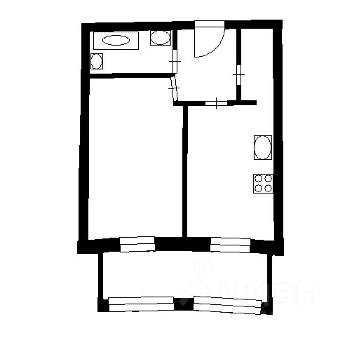 Планировка этой квартиры по данным Циан