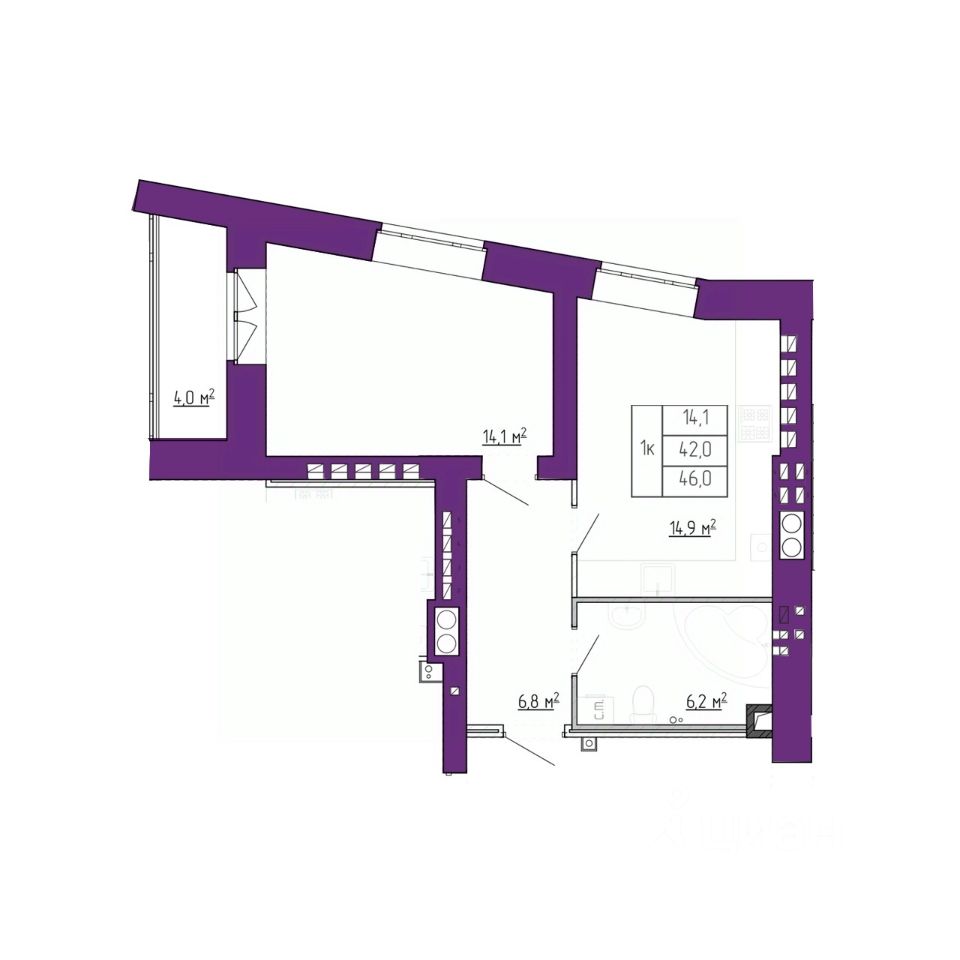 Купить 1-комнатную квартиру на 10 этаже в Костромской области. Найдено 16  объявлений.