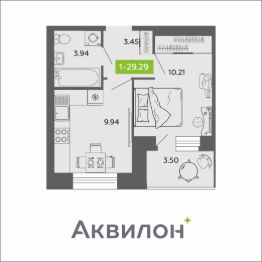 1-комн.кв., 29 м², этаж 10