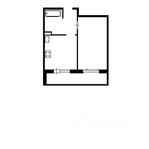 Планировка этой квартиры по данным Циан