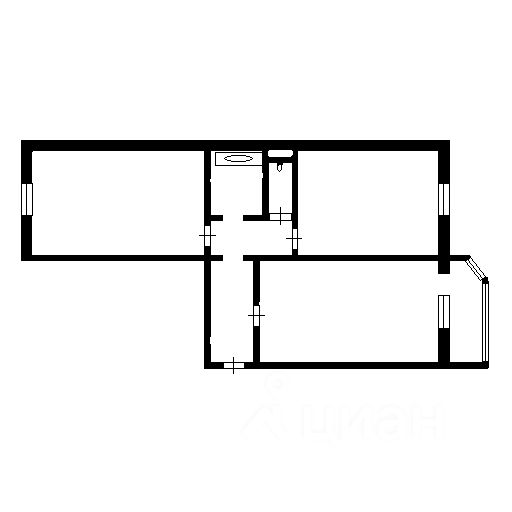Планировка этой квартиры по данным Циан