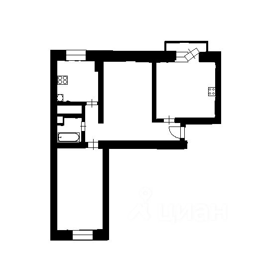 Планировка этой квартиры по данным Циан