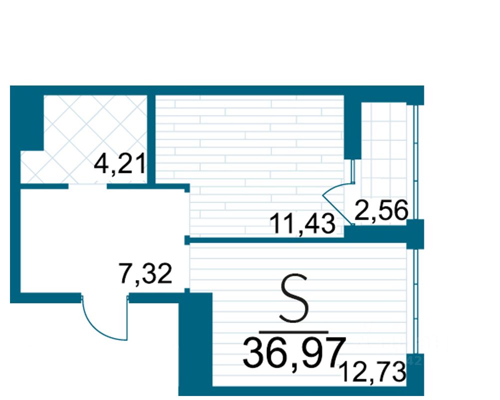 1-комн.кв., 37 м², 19/25 этаж