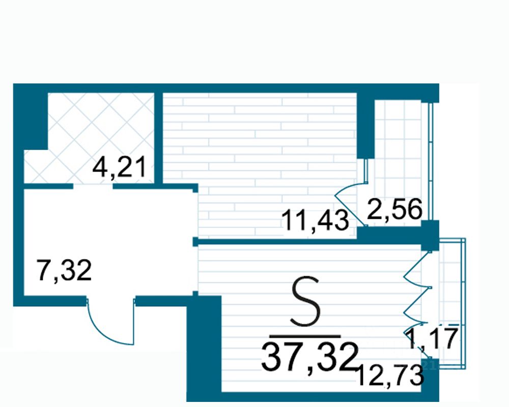 1-комн.кв., 37,3 м², 21/25 этаж
