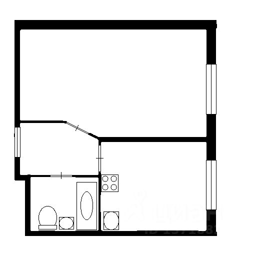 Планировка этой квартиры по данным Циан