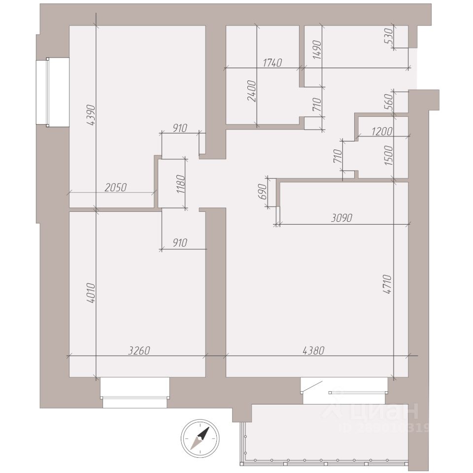 Купить двухкомнатную квартиру 67,7м² Брянск, Брянская область, Некст на  Площади Партизан жилой комплекс - база ЦИАН, объявление 289010319