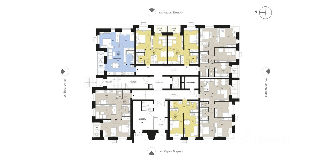 Купить трехкомнатную квартиру 74,1м² ул. Карла Маркса, 165к1, Сыктывкар,  Коми респ. - база ЦИАН, объявление 289056993