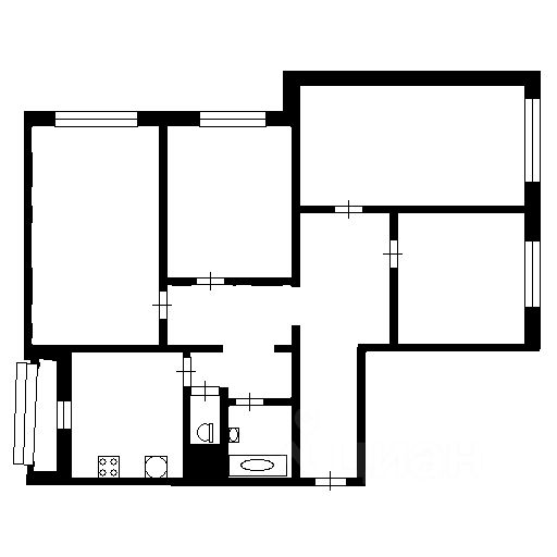 Планировка этой квартиры по данным Циан
