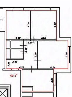 3-комн.кв., 73 м², этаж 3