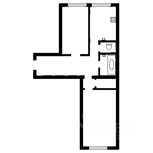 Планировка этой квартиры по данным Циан