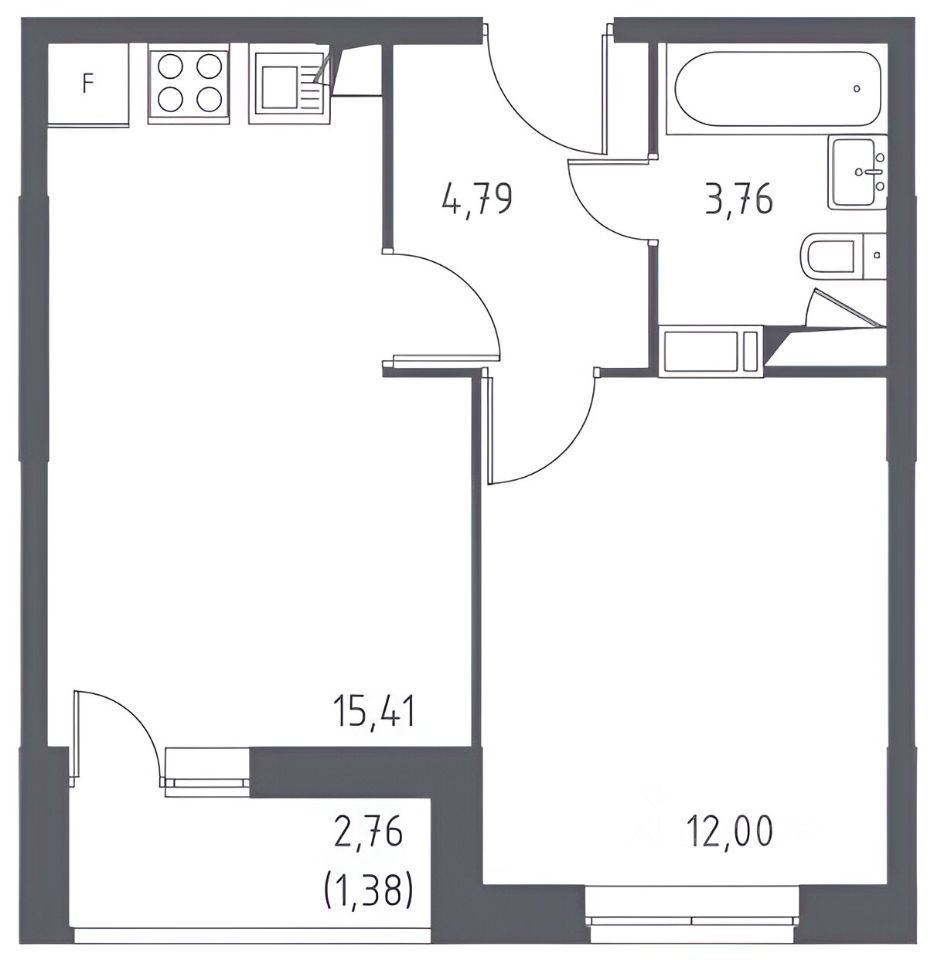 Планировка этой квартиры по данным Циан