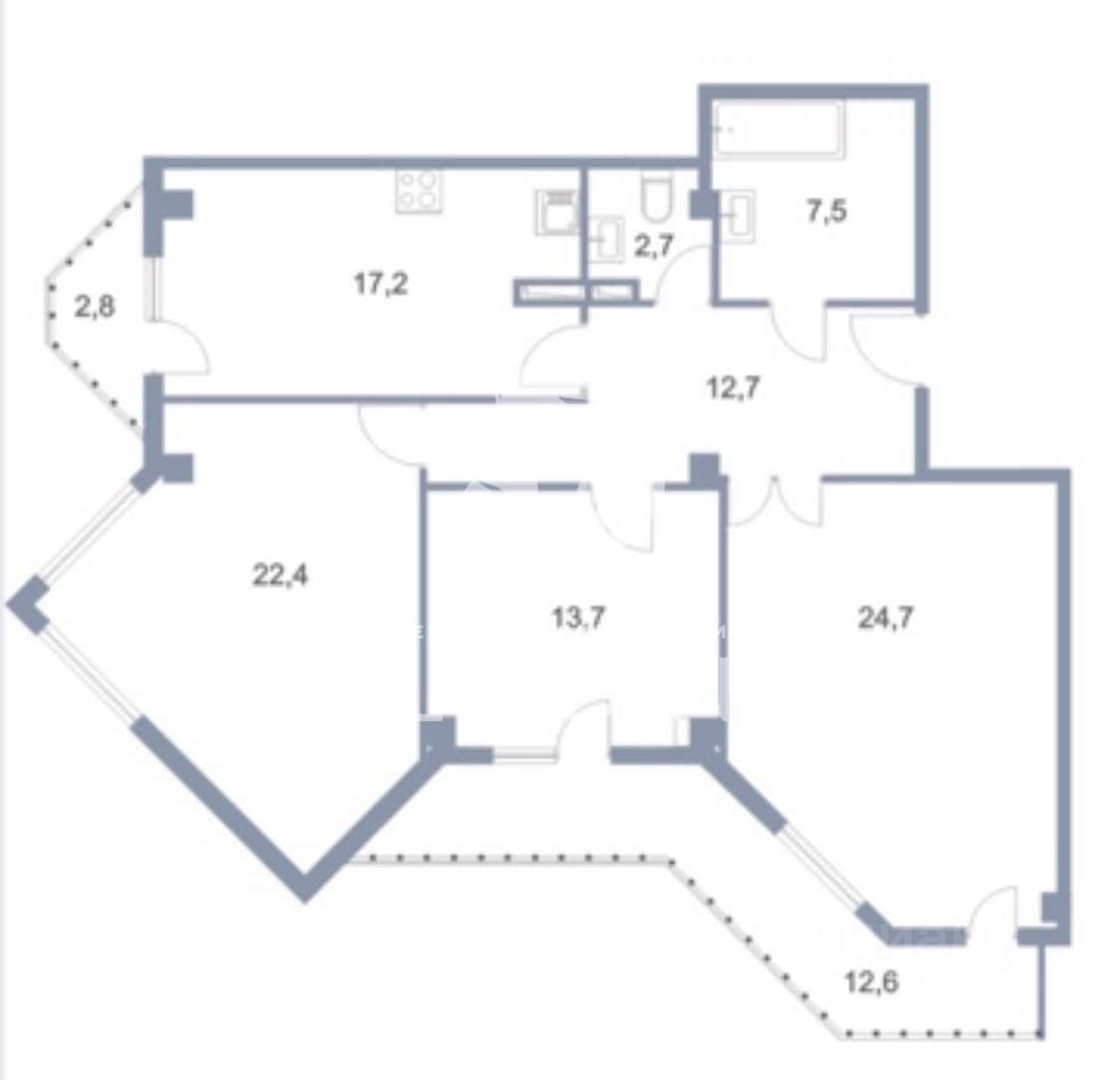 Купить трехкомнатную квартиру 117м² ул. Горького, 54В, Белгород,  Белгородская область - база ЦИАН, объявление 285642768